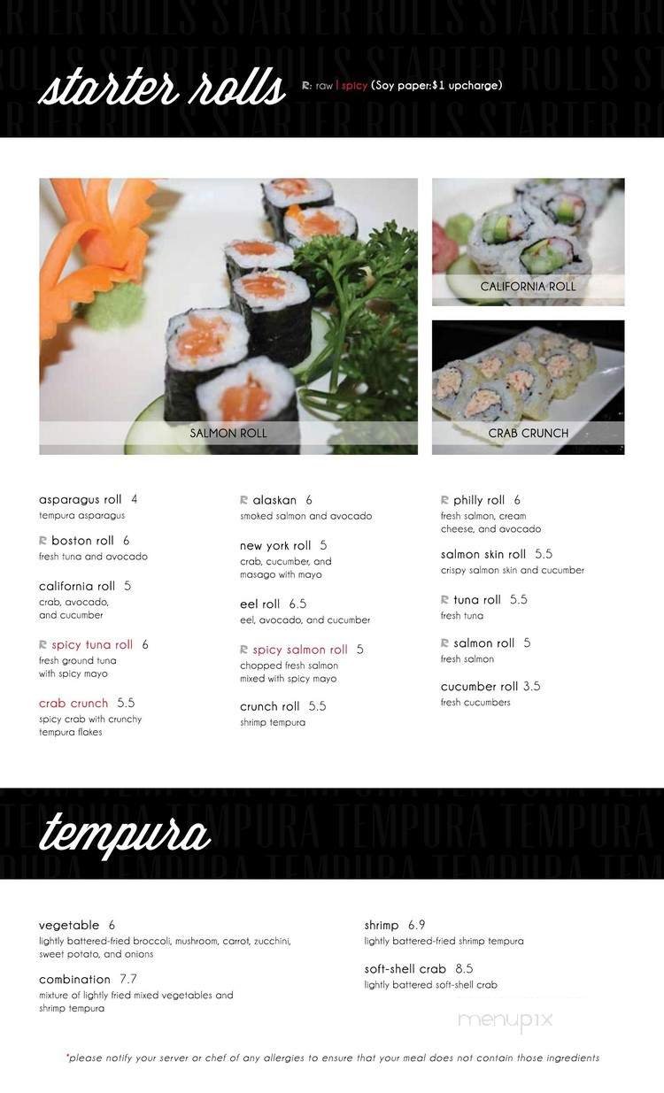 Menu page 1