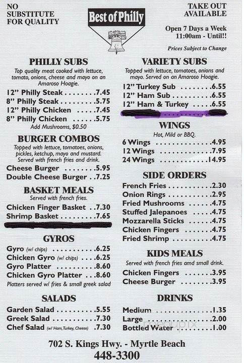 Menu page 1