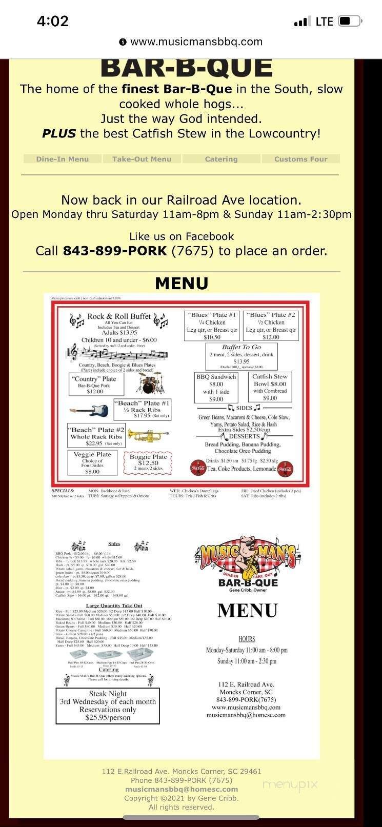 Menu page 1