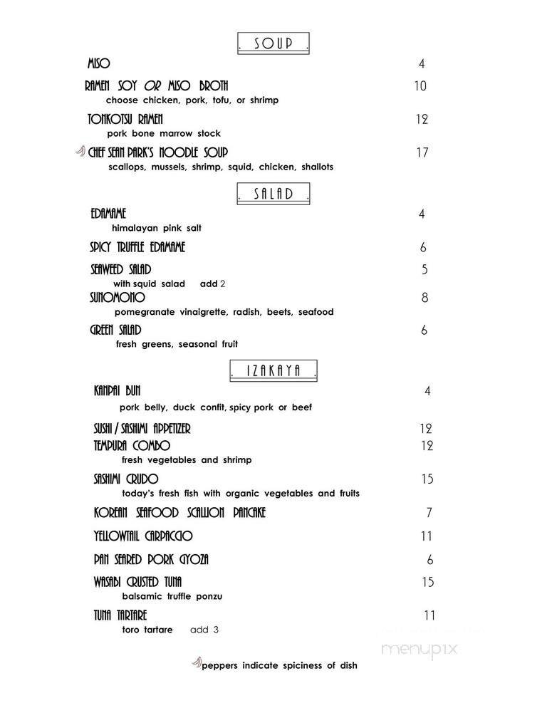 Menu page 1