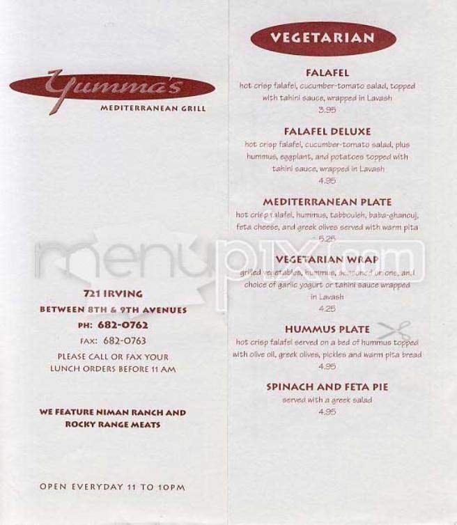Menu page 1
