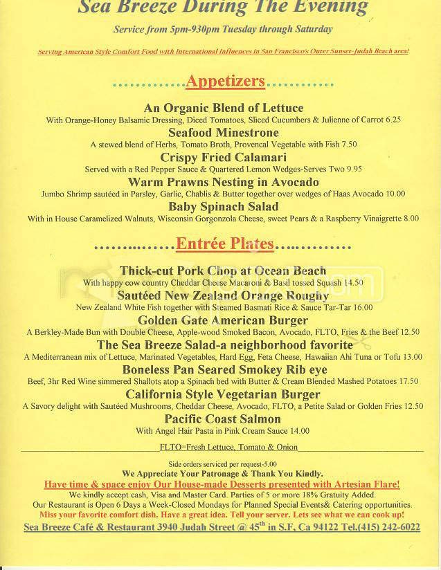 Menu page 1