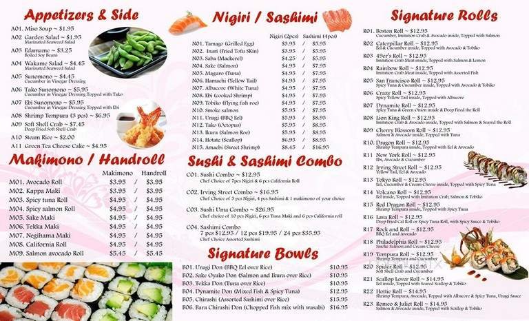 Menu page 1