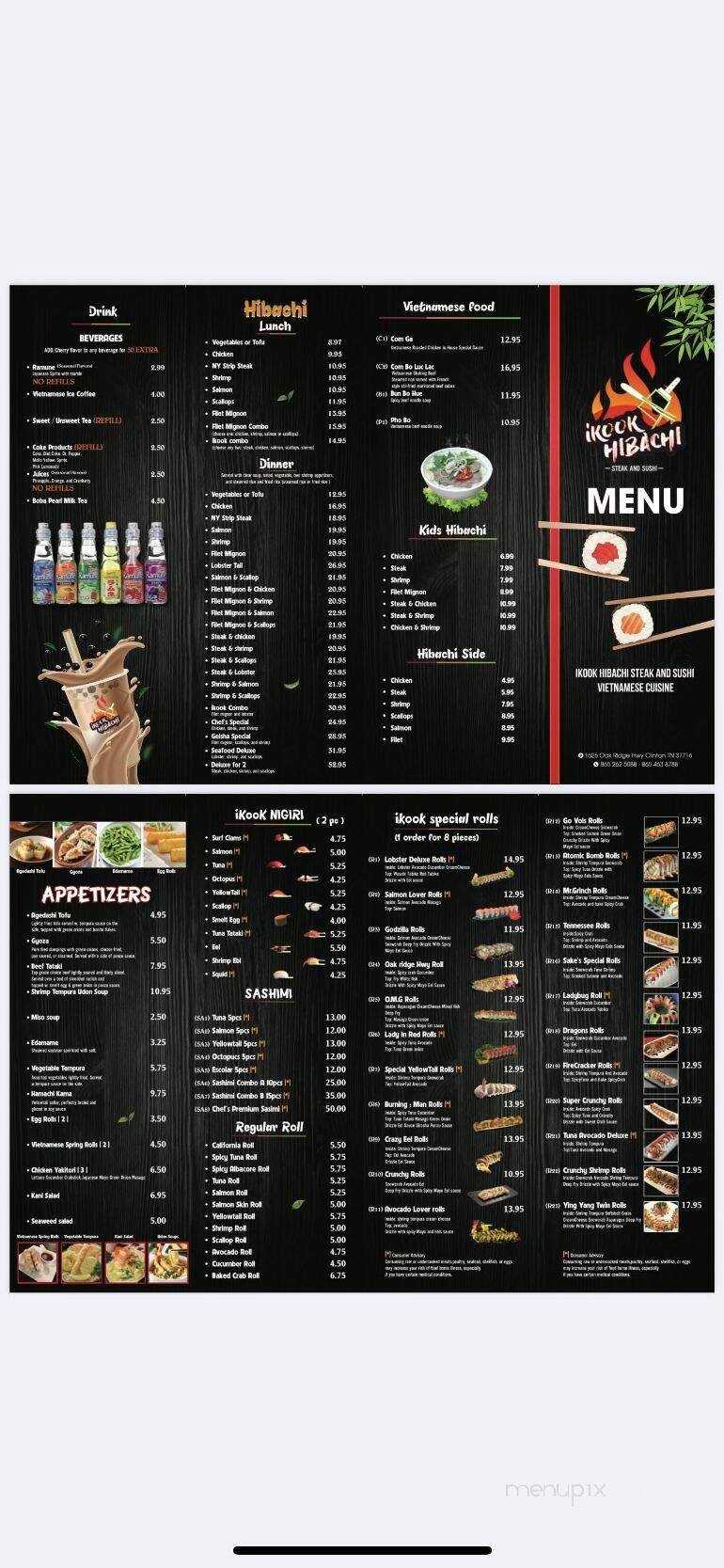 Menu page 1