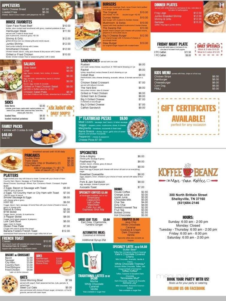 Menu page 1