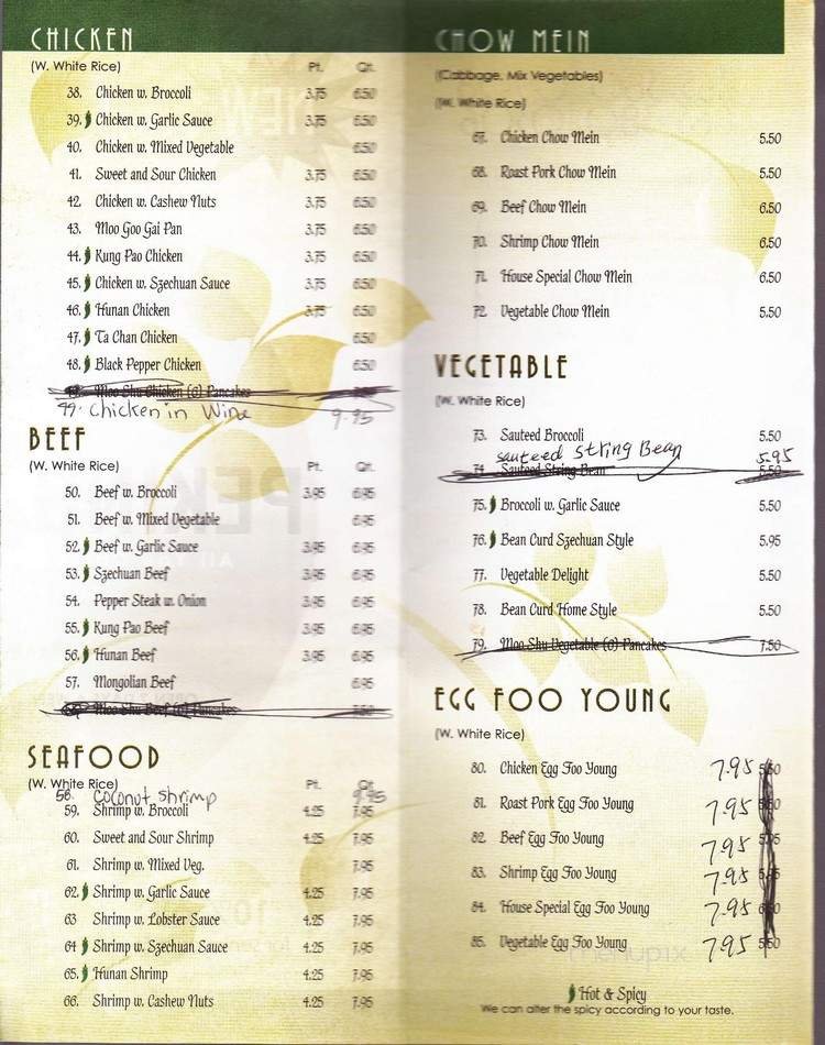 Menu page 1