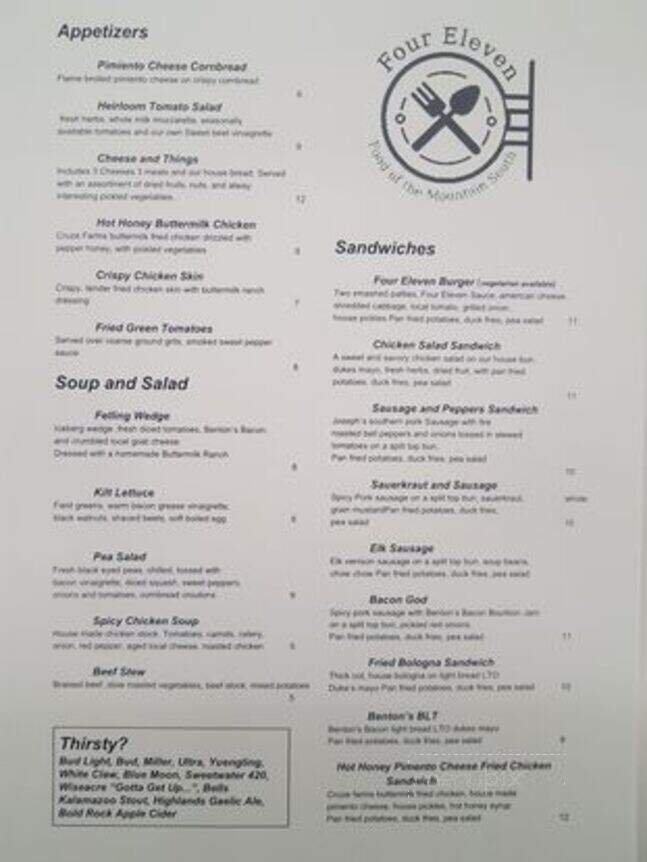 Menu page 1