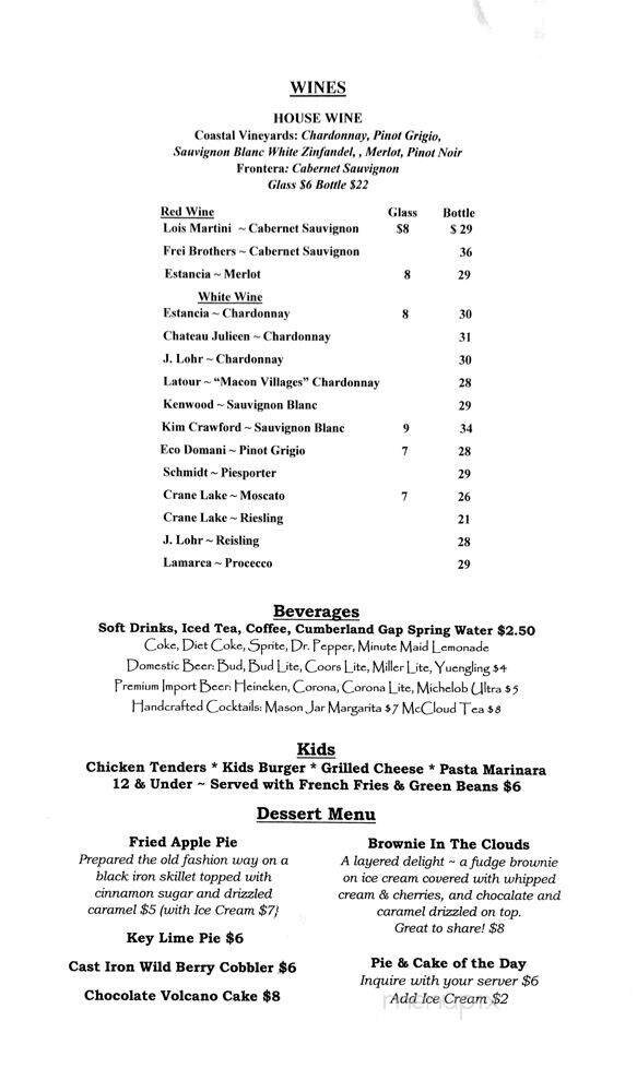 Menu page 1