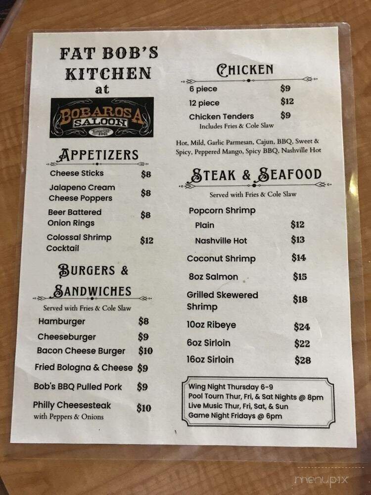 Menu page 1
