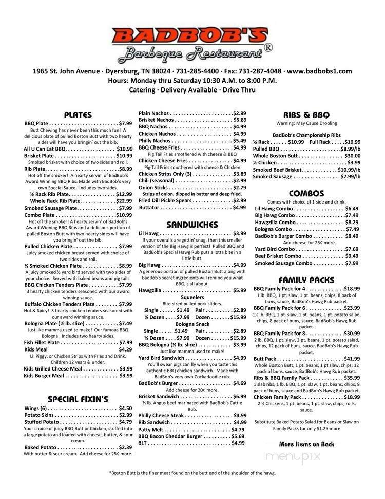Menu page 1