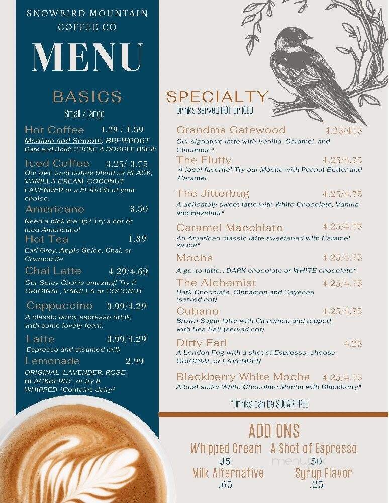 Menu page 1
