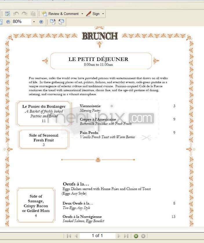 Menu page 1