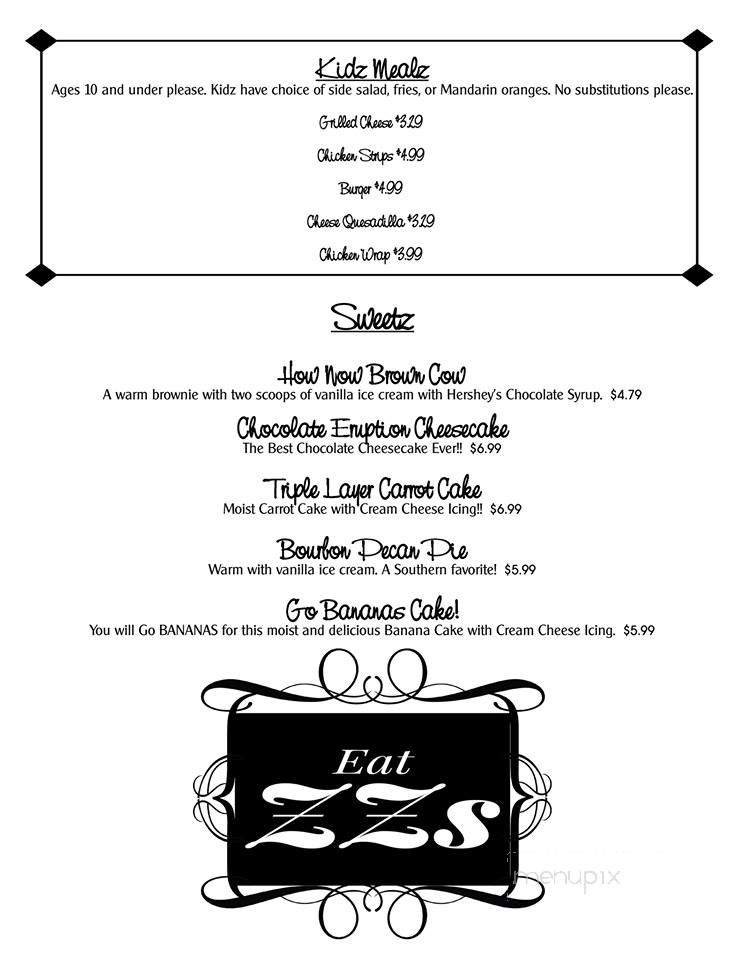 Menu page 1