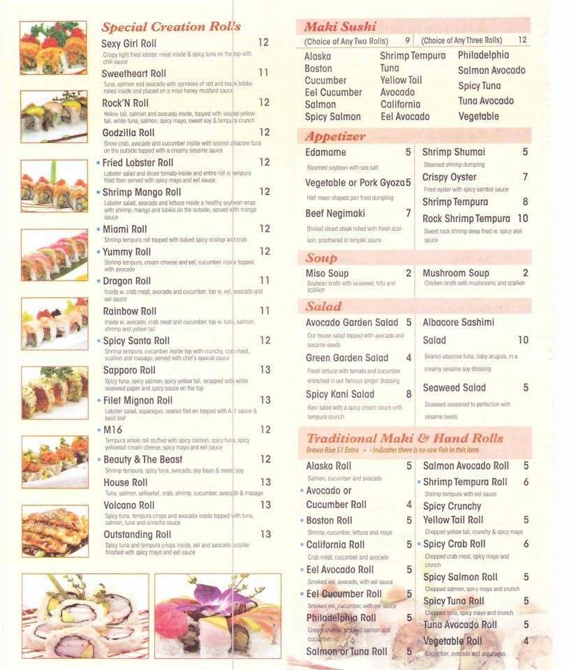 Menu page 1