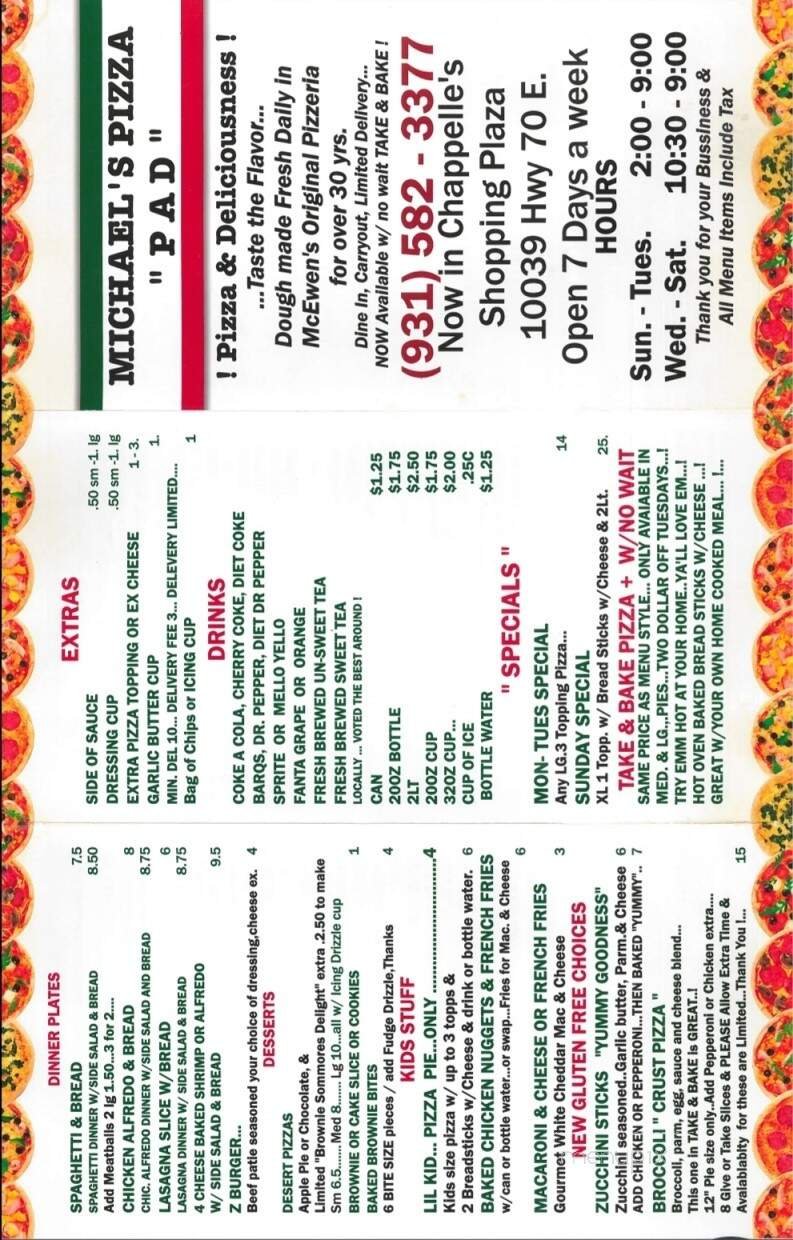 Menu page 2
