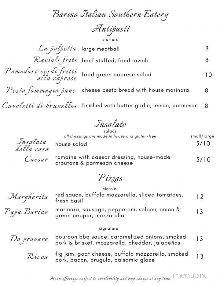 Menu page 1