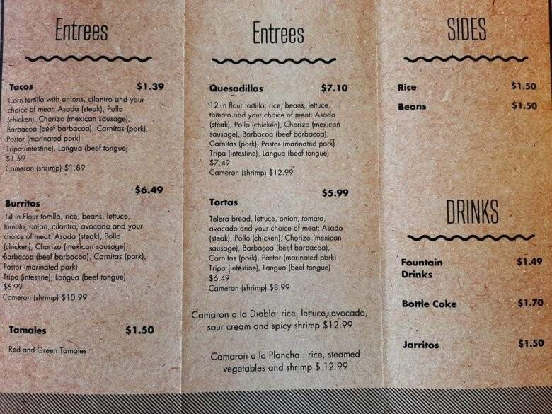 Menu page 1