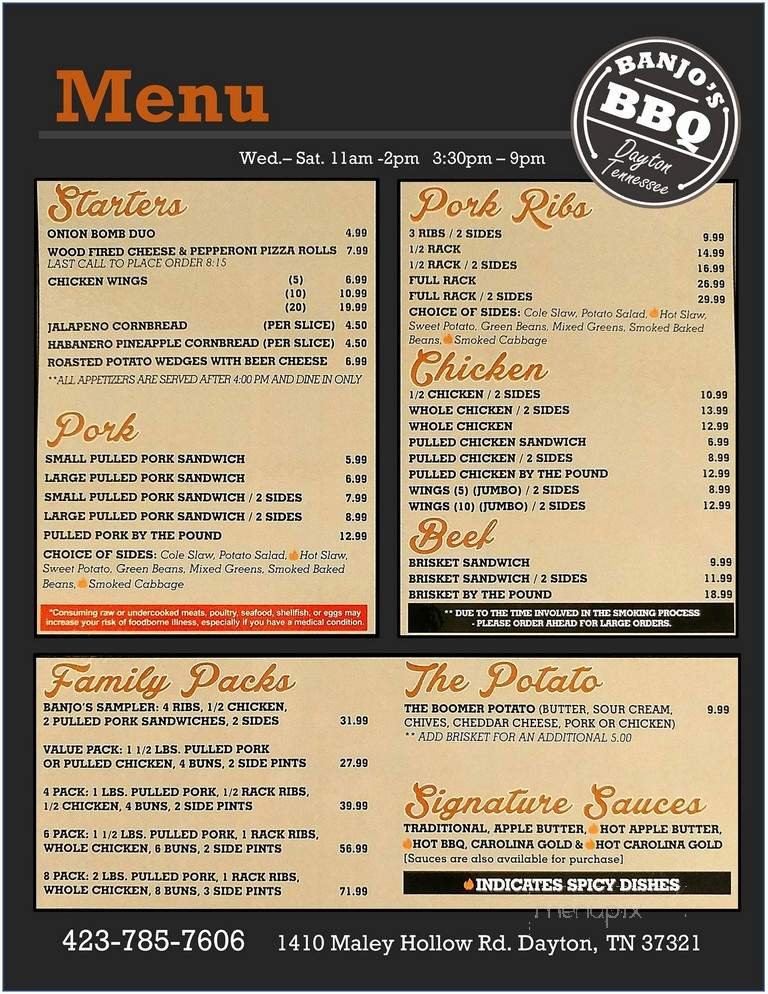 Menu page 1