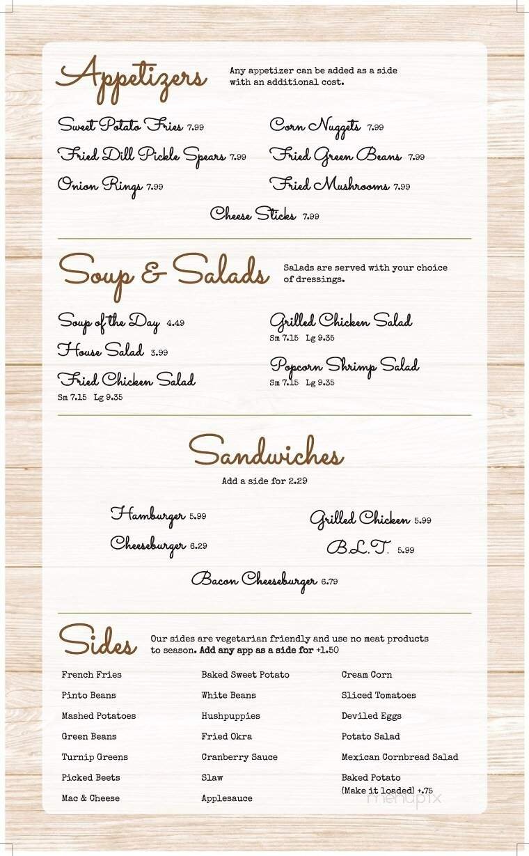 Menu page 1