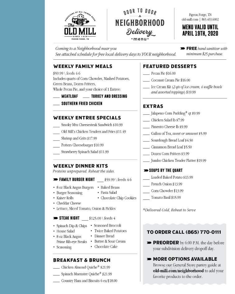 Menu page 1