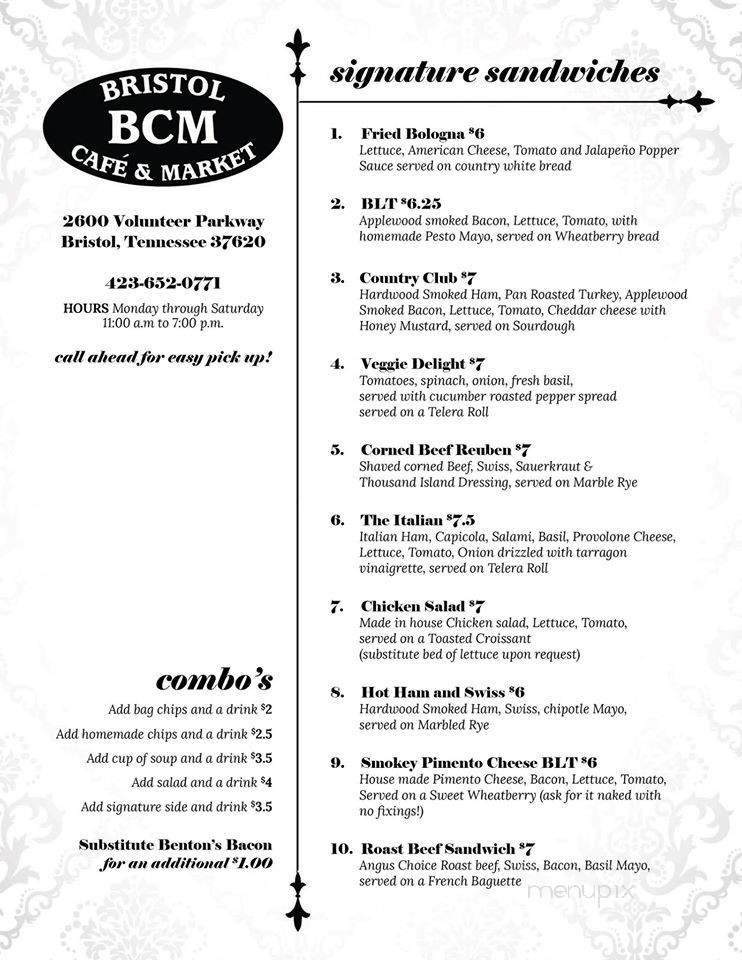 Menu page 1