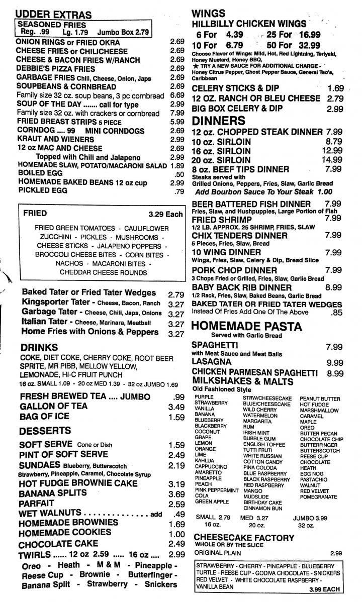 Menu page 1