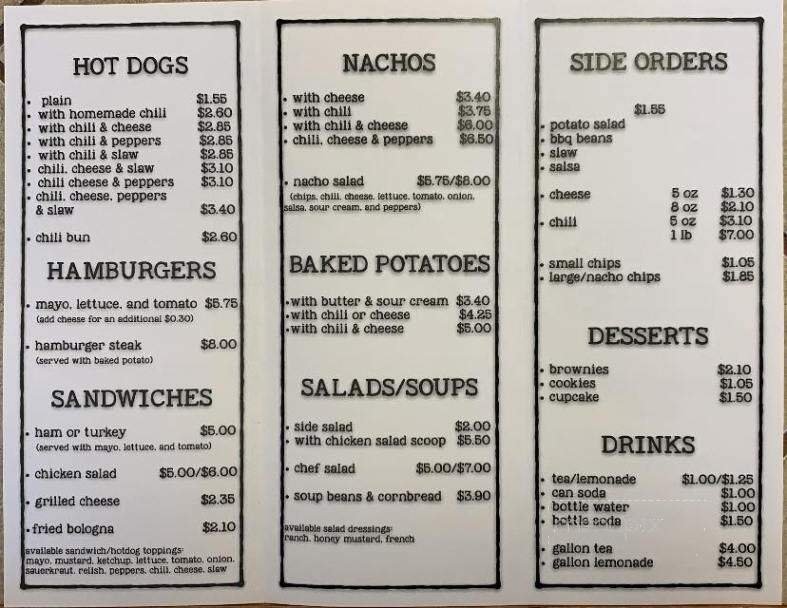 Menu page 1