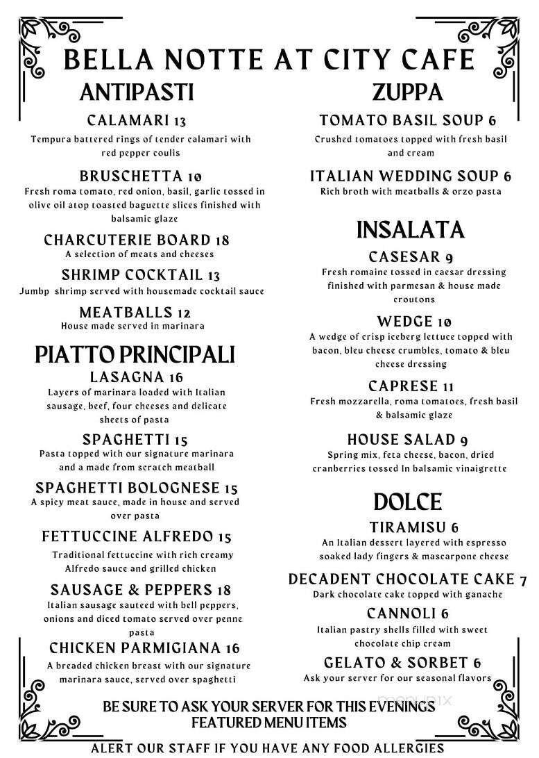 Menu page 1