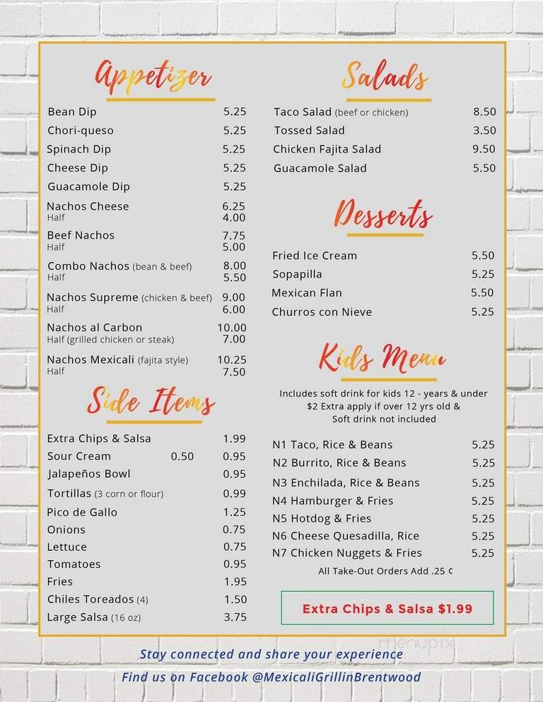 Menu page 1