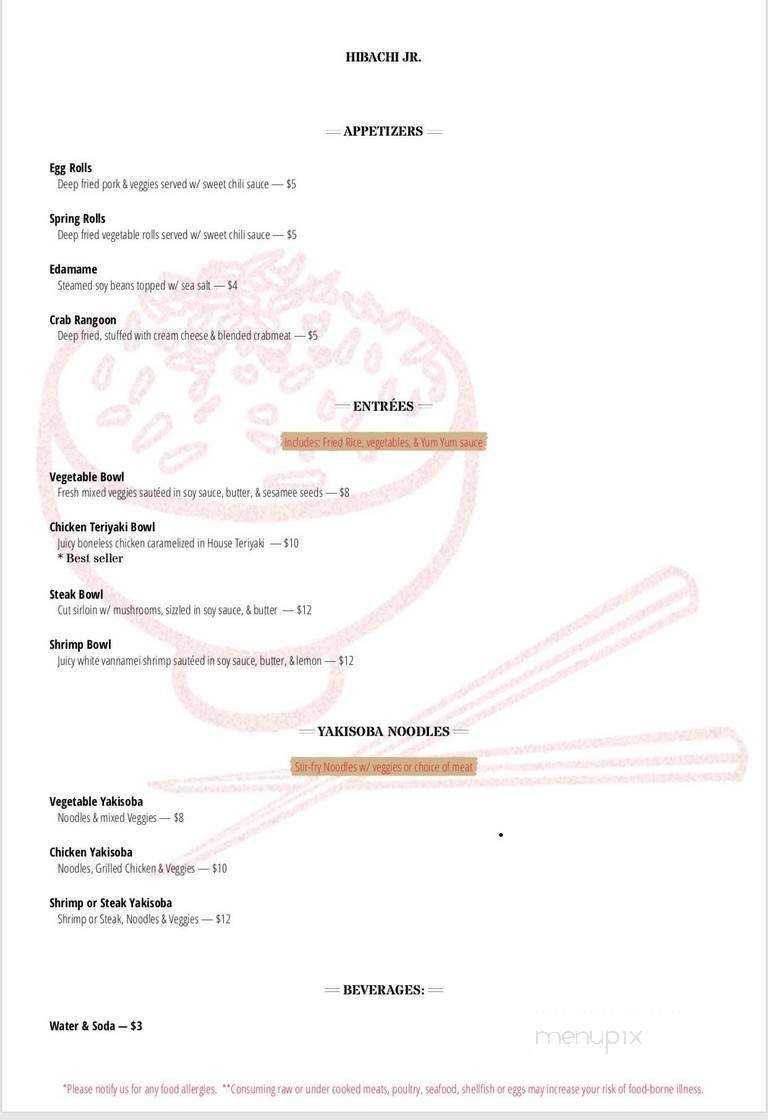 Menu page 1