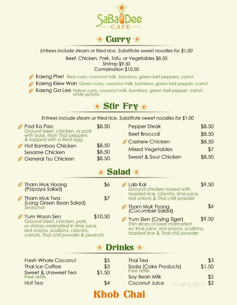 Menu page 1