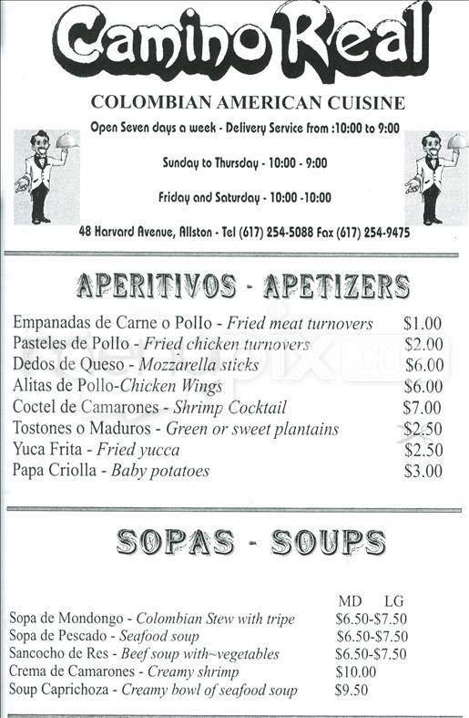 Menu page 1