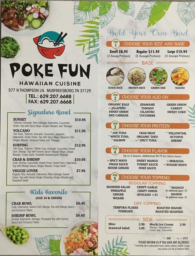 Menu page 1