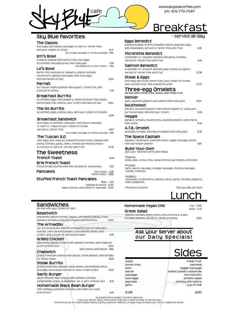 Menu page 1