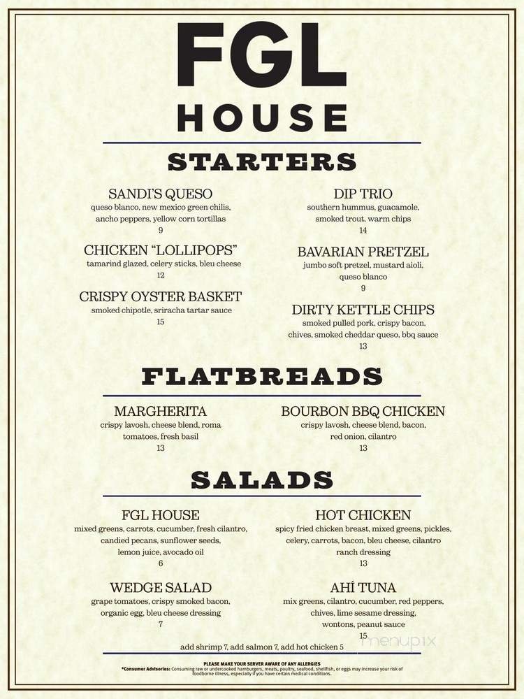 Menu page 1