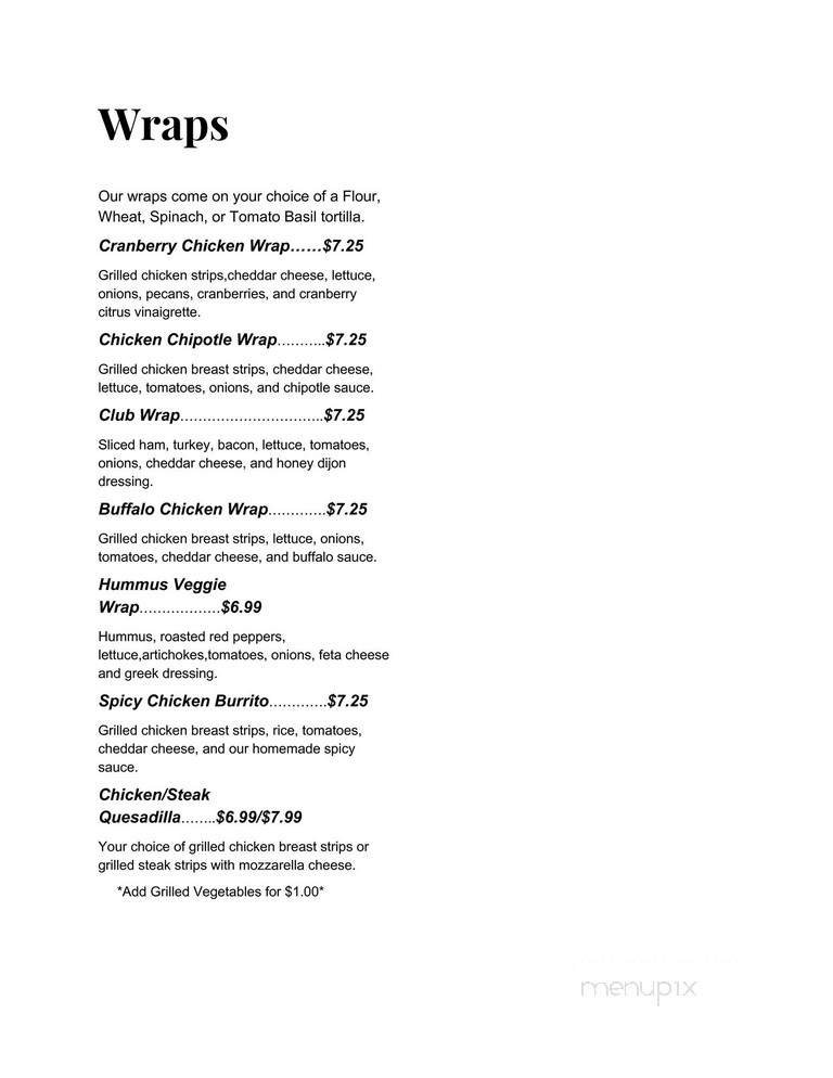 Menu page 1