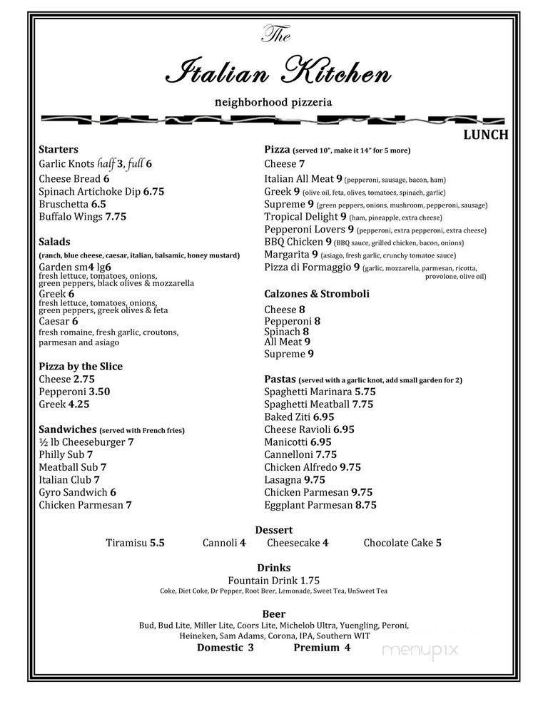 Menu page 1