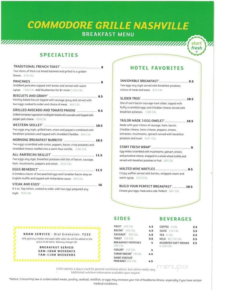 Menu page 1