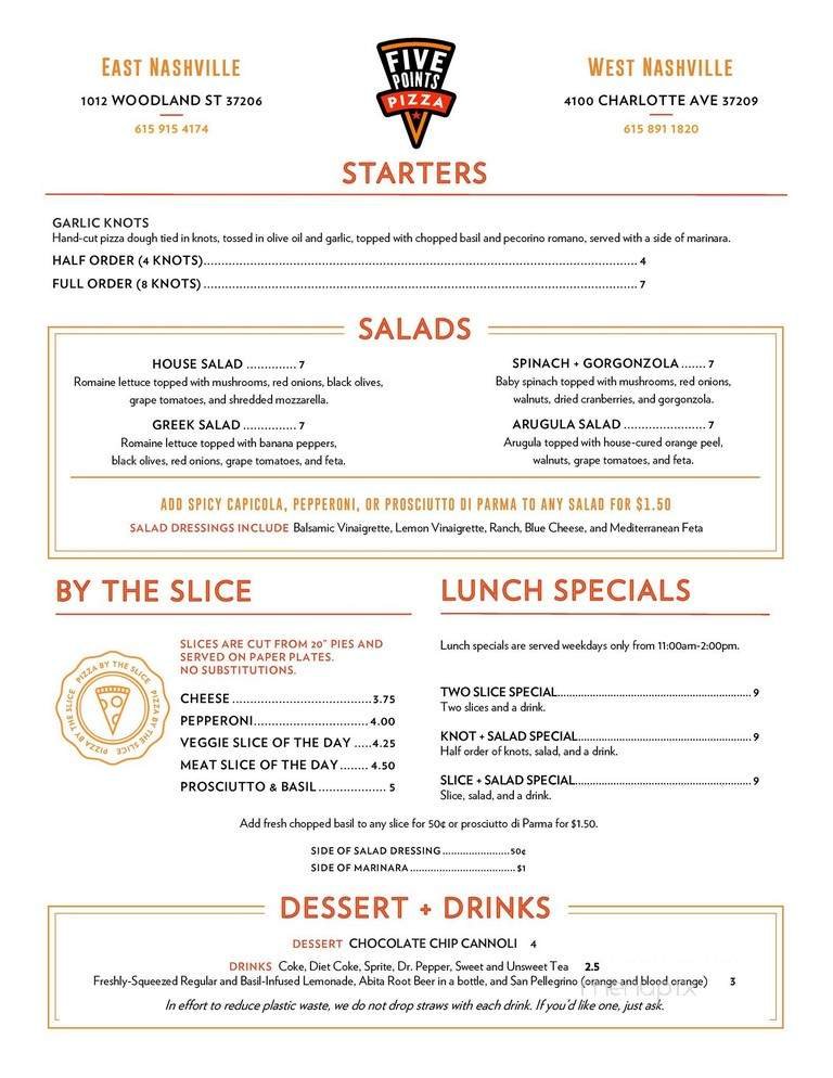 Menu page 1