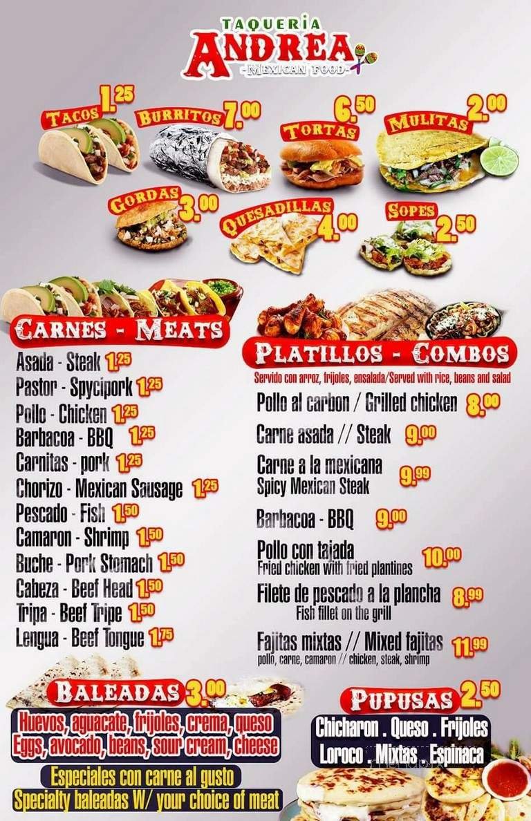 Menu page 1