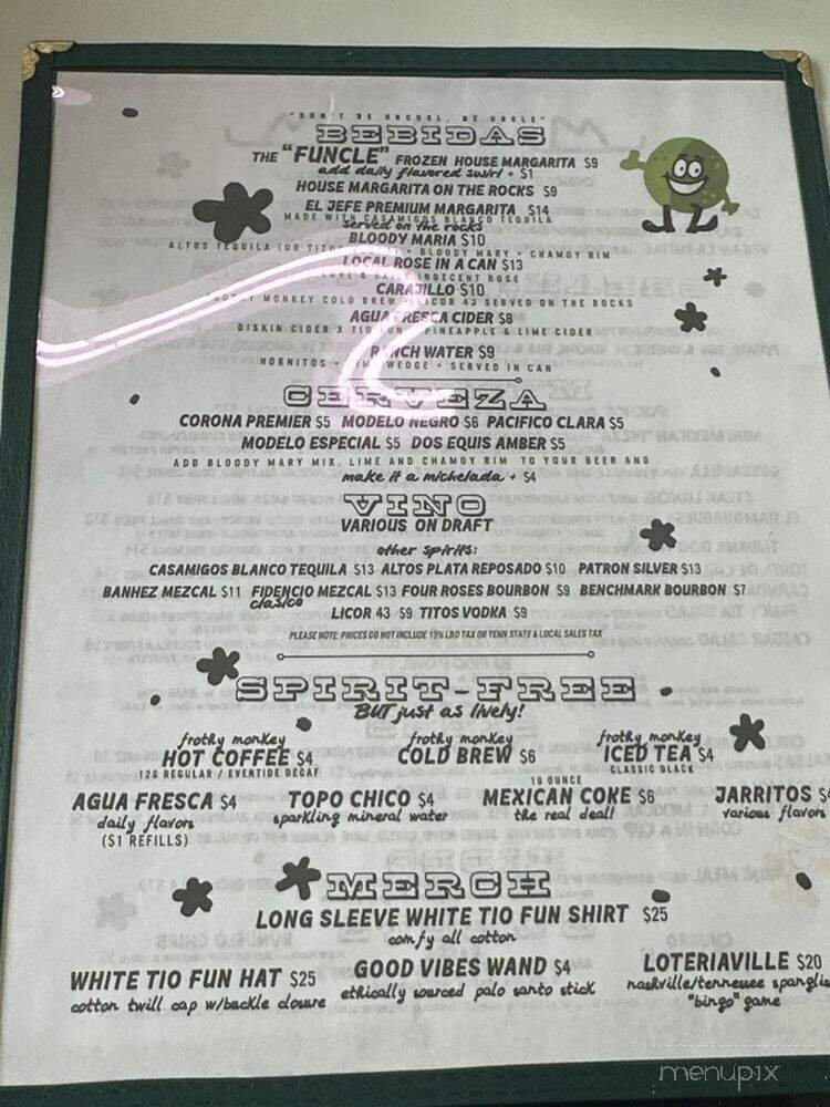 Menu page 1