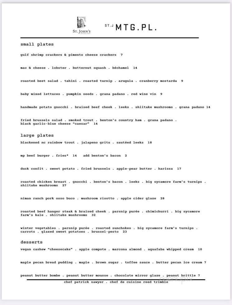 Menu page 1