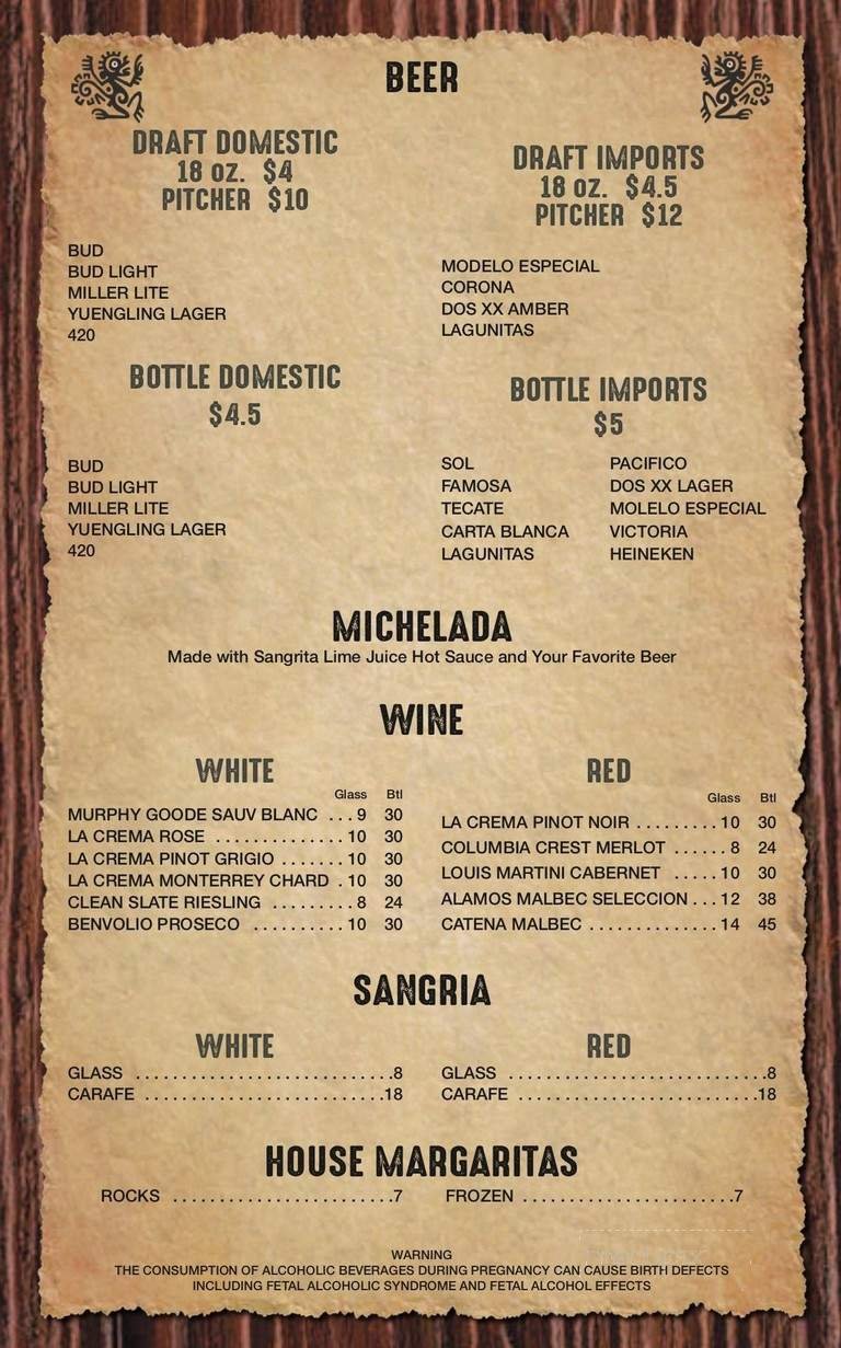 Menu page 1