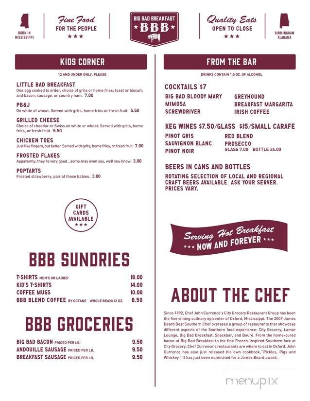 Menu page 1