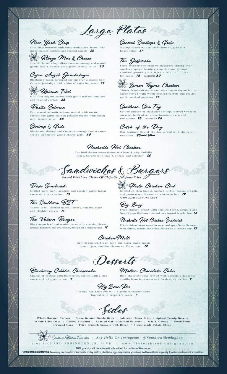 Menu page 1