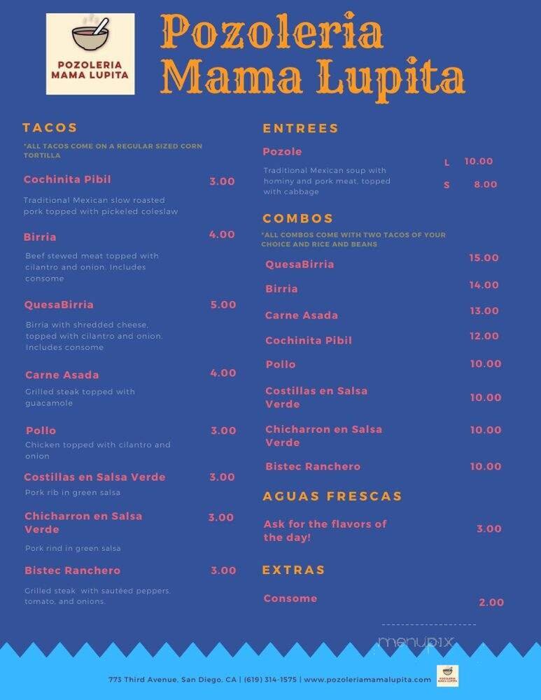Menu page 1