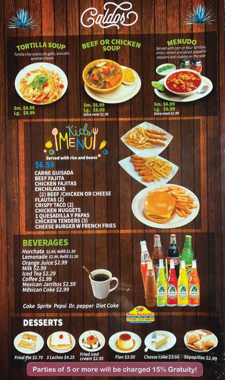 Menu page 1