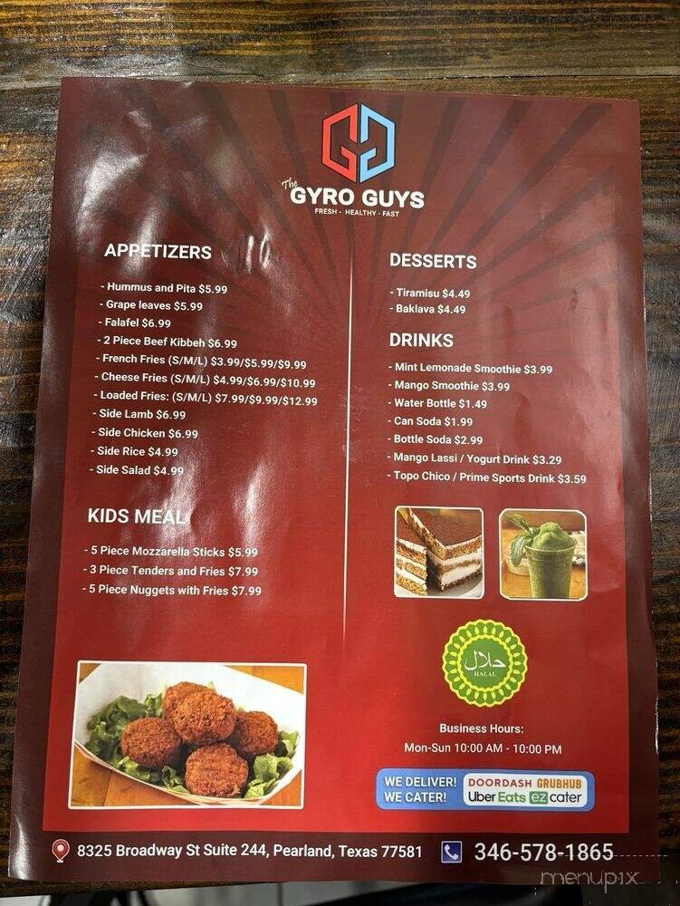 Menu page 1