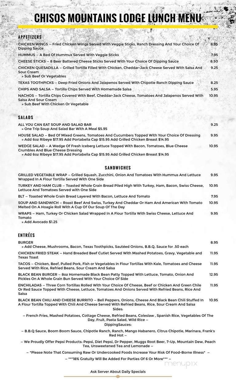 Menu page 1
