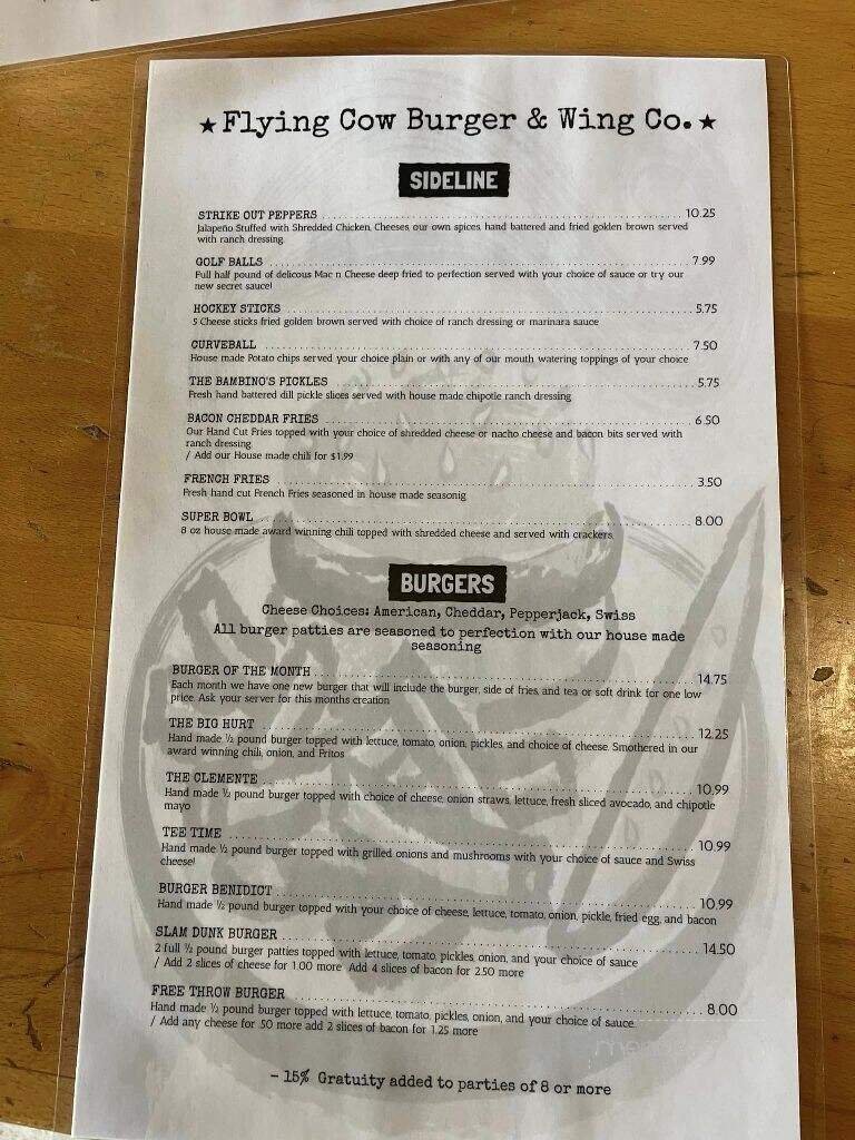 Menu page 1